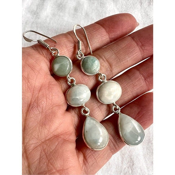 925 Sea Foam Caribbean Larimar Earrings