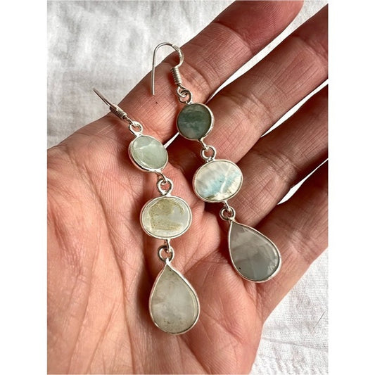 925 Sea Foam Caribbean Larimar Earrings