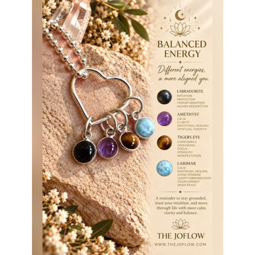 925 LOVE Spectrum Larimar, Amethyst, Labradorite, Tigers Eye Heart Necklace