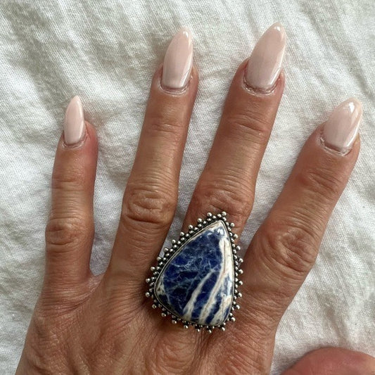 925 OMG Stunning! Spiritual Sodalite Ring 8.25