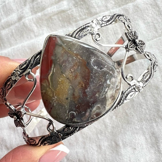 925 Kundalini Bloodstone Bracelet Cuff