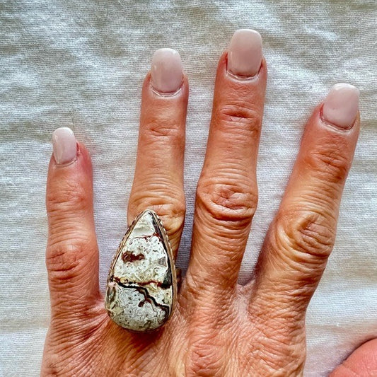 925 Playful Crazy Lace Agate Ring 6