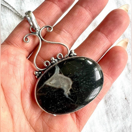 925 Nurturing Ancient Septarian Pendant Necklace