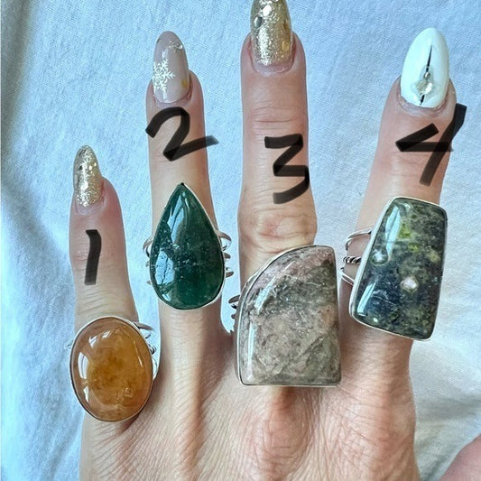 925 LAST ONE! Orange Agate or Jasper Ring - All size 8