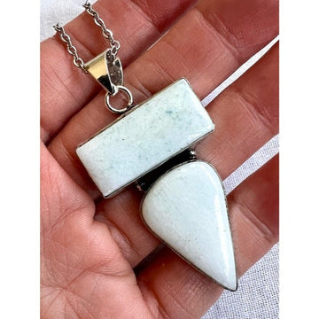 925 ANGELIC REALM Double Hememorphite Pendant Necklace