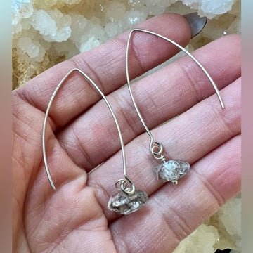 *Holiday SPECIAL!* 14k Gold Overlay HERKIMER DIAMOND Spear  Earrings