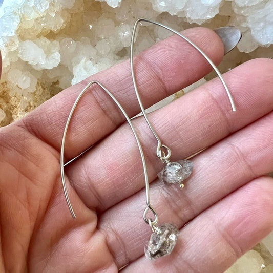 *Holiday SPECIAL!* 14k Gold Overlay HERKIMER DIAMOND Spear  Earrings