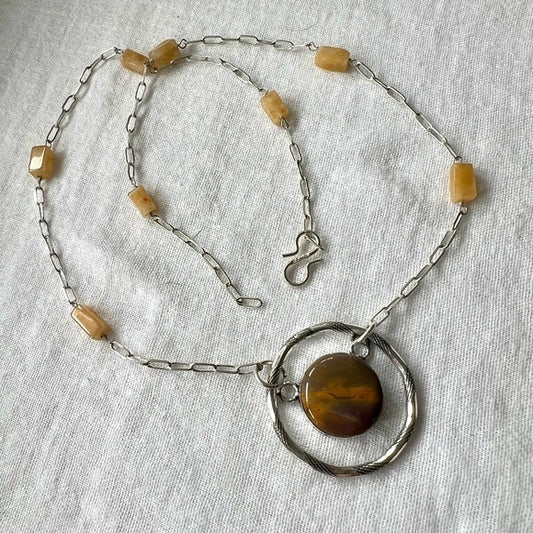 925 OOAK! Stunning Mookaite Geometric Necklace