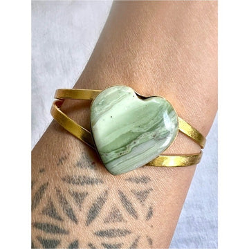 GOLD Larsonite Heart ❤️ Bracelet Cuff