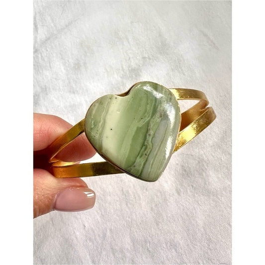 GOLD Larsonite Heart ❤️ Bracelet Cuff