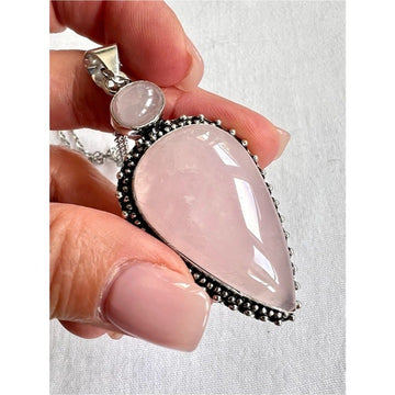 925 Love Activation Rose Quartz Pendant Necklace
