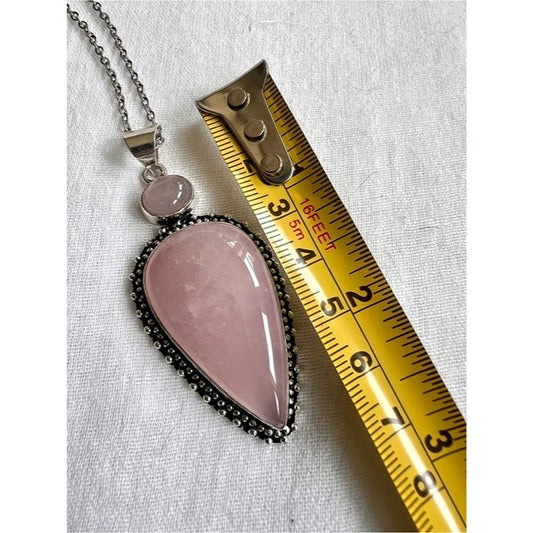 925 Love Activation Rose Quartz Pendant Necklace