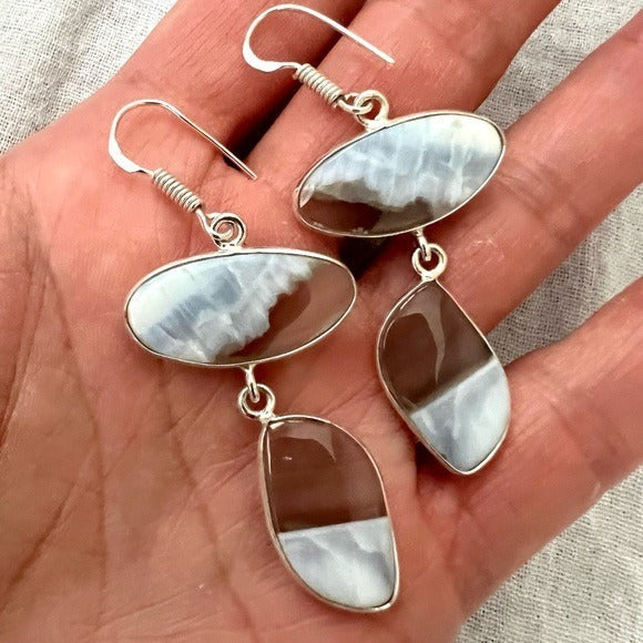 925 HIGH⚡️VIBE Owyhee Opal Double Stone Earrings