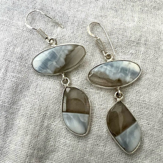 925 HIGH⚡️VIBE Owyhee Opal Double Stone Earrings