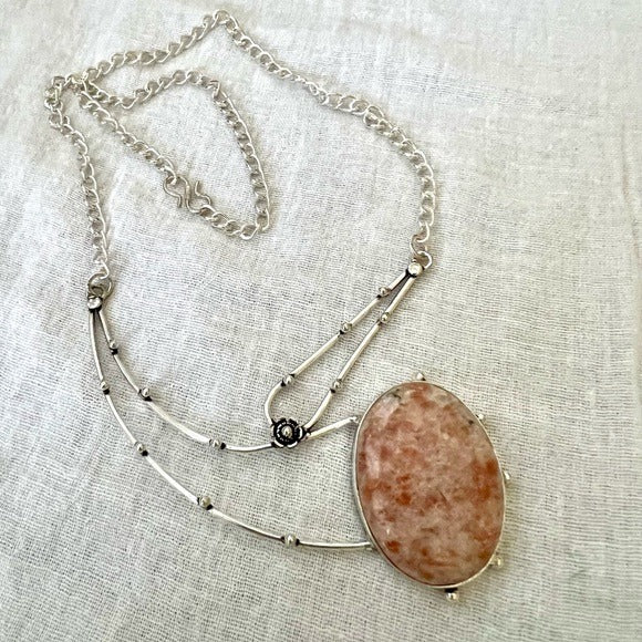 925 OOAK Sunstone Aura Cleansing Necklace