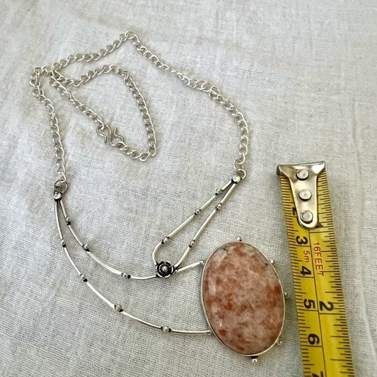 925 OOAK Sunstone Aura Cleansing Necklace