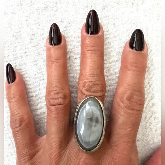 925 HIGH⚡️VIBE Owyhee Opal Eye Ring 10