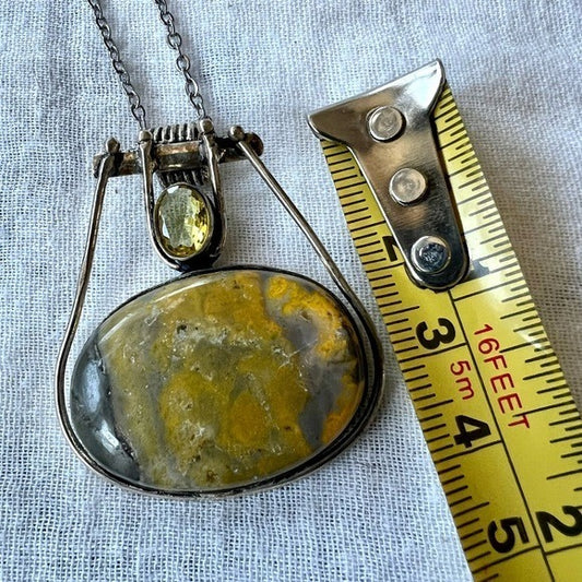 925 Souls Growth. Bumble Bee Jasper Pendant
