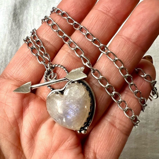 925 OMG OMG Flashy Peach Moonstone Pendant Necklace