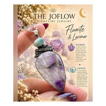 925 Clear Intuition Fluorite + Larimar Pendant Necklace