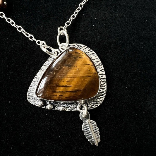 925 Courage Tigers Eye Statement Necklace