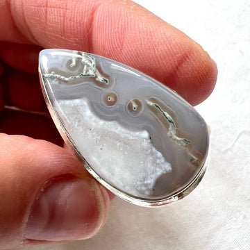 925 Ethereal MISTY MOSS AGATE Vein Ring 8
