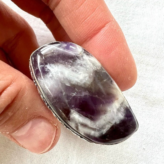 925 Crown Chakra Dream Amethyst Ring Sz 11
