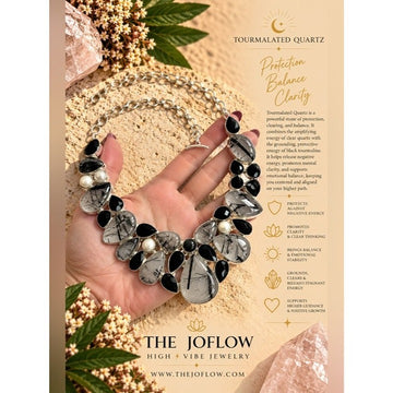 925 WOW! OOAK! Tourmalated Quartz Goddess Collar Bib Necklace