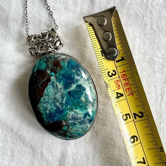 925 Personal Power Chrysocollla Pendant Necklace