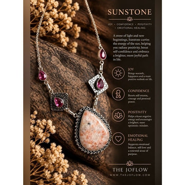 925 Emotional Healing Sunstone + Pink Tourmaline Necklace
