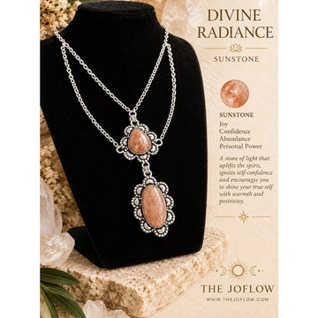 925 Divine Radiance Double SUNSTONE Goddess Necklace