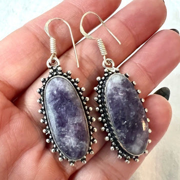 925 Gorgeous! GALAXY LEPIDOLITE Earrings
