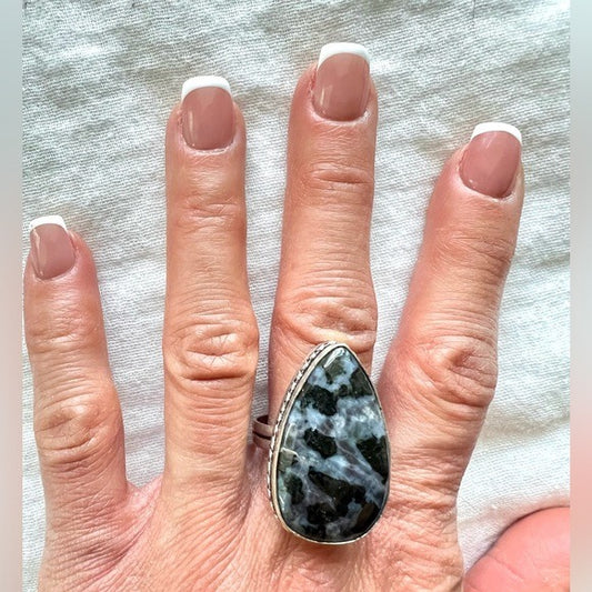 925 Tempest Stone Pietersite Ring 7.5