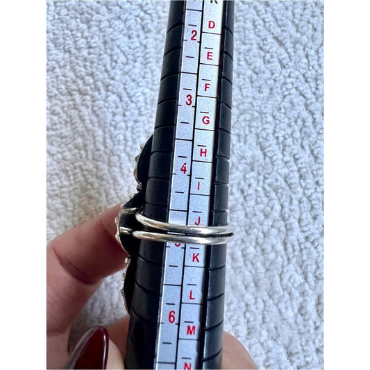 925 Spiritual Protection Black Obsidian Long Ring 5