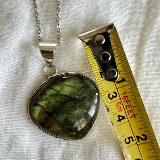 925 Lightning Flash Flash Labradorite Pendant Necklace