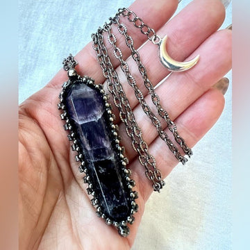 MASSIVE DT Deep Purple Amethyst Necklace Pendant 6