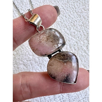 925 Dusty Rose Pink Peruvian Pendant Necklace
