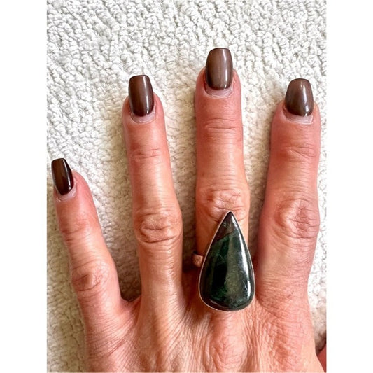 925 RENEWAL Chrysocolla Garnet Combo Ring 8