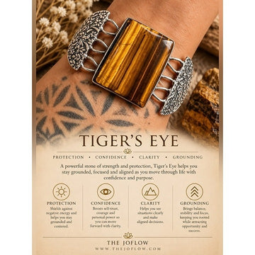 925 HUGE Raw Tigers Eye Stone Cuff Bracelet