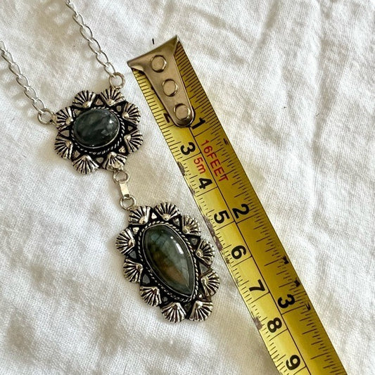 925 WOW! Double Flash Labradorite Solar Necklace