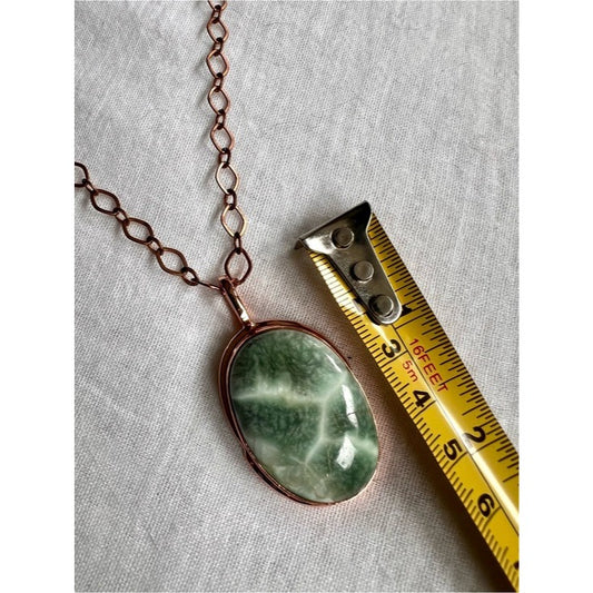 Stunning! Copper Hememorphite Pendant Paper Clip Chain Necklace