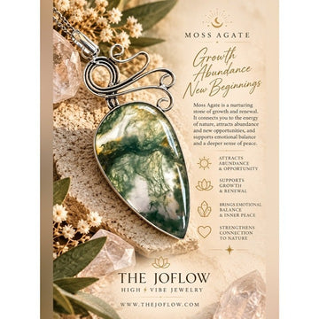925 New Beginnings MOSS AGATE Pendant Necklace