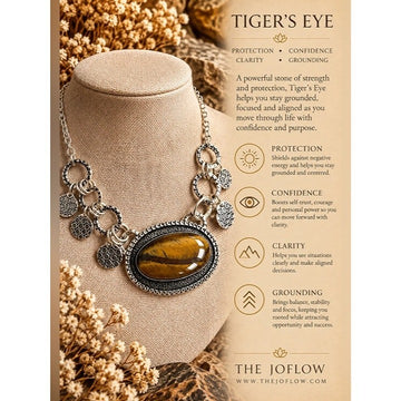 925 Bohemian Tigers Eye Dragons Eye Necklace