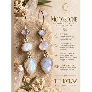 925 B New Beginnings Flash Moonstone Earrings