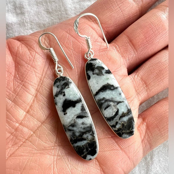 925 White Buffalo Turquoise Earrings