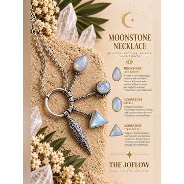 925 Intuition Rainbow Flash Moonstone Charm Pendant Necklace