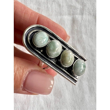 925 Sacred Arch Caribbean Larimar 4 Stone Ring 10