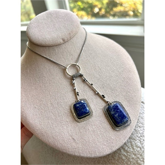 925 Truth Be Told Lapis Lazuli Lariat Style Necklace