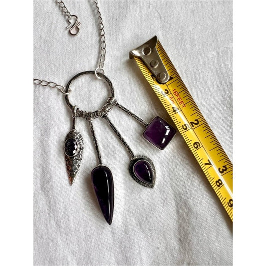 925 Amethyst Psychic Charm Pendant Necklace