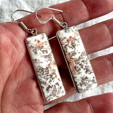 925 Geometric Crazy Lace Agate Earrings